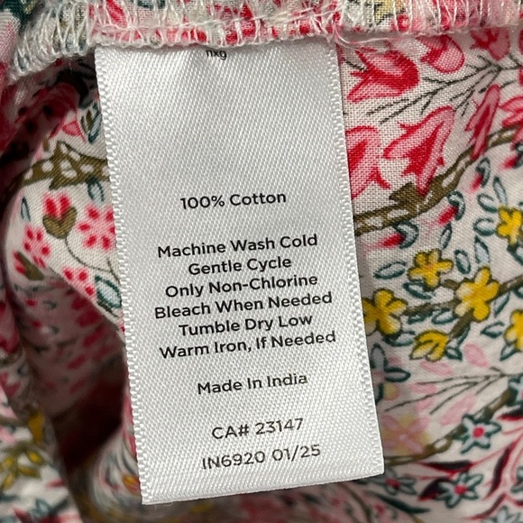 Talbots 100% Cotton Pintuck Ruffle Top Button Front Floral Spring Blouse - Picture 8 of 10